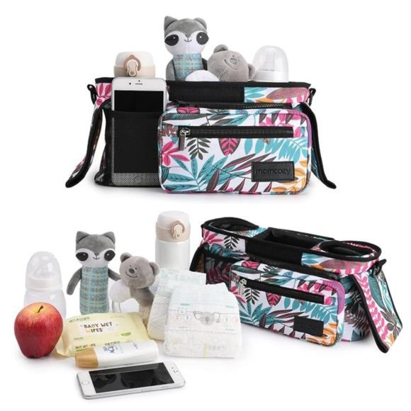 Universal Stroller Organizer w/ Insulated Cup Holder Phone Bag & Shoulder Strap - Picture 7 of 7